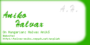 aniko halvax business card
